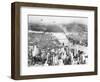 Aerial View Planes and Lower New York City-null-Framed Photographic Print