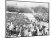 Aerial View Planes and Lower New York City-null-Mounted Photographic Print