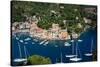 Aerial View, Portofino, Liguria, Italy, Europe-Peter Groenendijk-Stretched Canvas