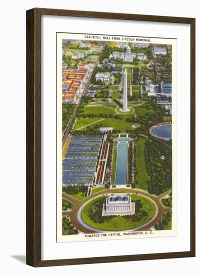 Aerial View, Reflecting Pool, Mall, Washington, D.C.-null-Framed Art Print