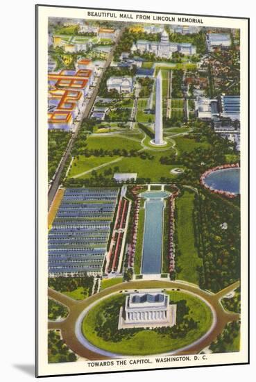 Aerial View, Reflecting Pool, Mall, Washington, D.C.-null-Mounted Art Print