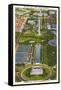 Aerial View, Reflecting Pool, Mall, Washington, D.C.-null-Framed Stretched Canvas