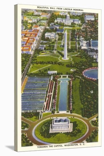 Aerial View, Reflecting Pool, Mall, Washington, D.C.-null-Stretched Canvas