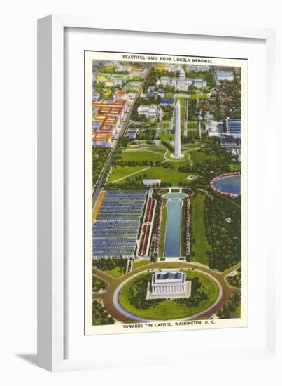 Aerial View, Reflecting Pool, Mall, Washington, D.C.-null-Framed Art Print