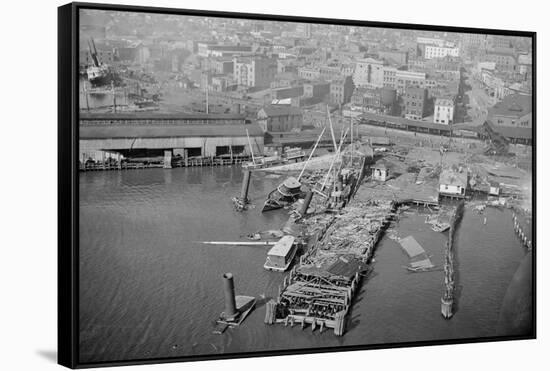 Aerial View Showing Damage from Hurricane-null-Framed Stretched Canvas