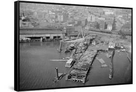 Aerial View Showing Damage from Hurricane-null-Framed Stretched Canvas