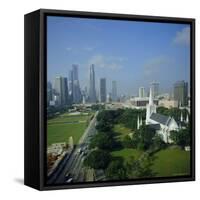 Aerial View, Singapore, Asia-David Lomax-Framed Stretched Canvas