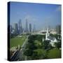 Aerial View, Singapore, Asia-David Lomax-Stretched Canvas