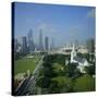 Aerial View, Singapore, Asia-David Lomax-Stretched Canvas