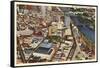 Aerial View, St. Paul, Minnesota-null-Framed Stretched Canvas