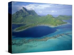 Aerial View, Tahiti, Bora Bora (Borabora), Society Islands, French Polynesia, South Pacific Islands-Sylvain Grandadam-Stretched Canvas