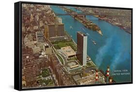 Aerial View, United Nations Building, New York City-null-Framed Stretched Canvas