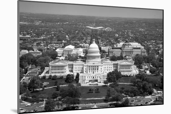 Aerial view, United States Capitol building, Washington, D.C. - Black and White Variant-Carol Highsmith-Mounted Art Print