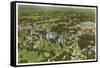 Aerial View, University of Kansas, Lawrence, Kansas-null-Framed Stretched Canvas