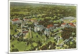 Aerial View, University of Kansas, Lawrence, Kansas-null-Mounted Art Print