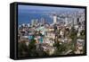 Aerial View, Valparaiso, Chile-Peter Groenendijk-Framed Stretched Canvas