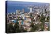 Aerial View, Valparaiso, Chile-Peter Groenendijk-Stretched Canvas