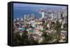 Aerial View, Valparaiso, Chile-Peter Groenendijk-Framed Stretched Canvas