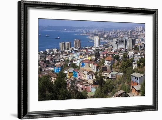 Aerial View, Valparaiso, Chile-Peter Groenendijk-Framed Photographic Print