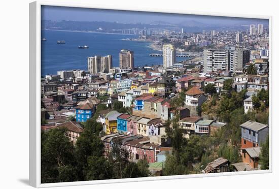 Aerial View, Valparaiso, Chile-Peter Groenendijk-Framed Photographic Print