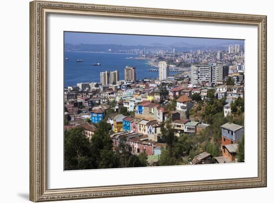 Aerial View, Valparaiso, Chile-Peter Groenendijk-Framed Photographic Print