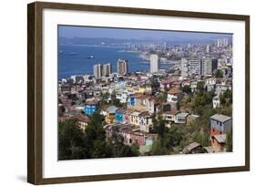 Aerial View, Valparaiso, Chile-Peter Groenendijk-Framed Photographic Print