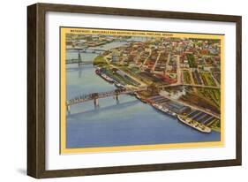 Aerial View, Waterfront, Portland, Oregon-null-Framed Art Print