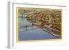 Aerial View, Waterfront, Portland, Oregon-null-Framed Art Print