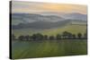 Aerial vista of rolling farmland in summer time, Devon, England, United Kingdom, Europe-Adam Burton-Stretched Canvas