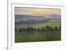 Aerial vista of rolling farmland in summer time, Devon, England, United Kingdom, Europe-Adam Burton-Framed Photographic Print