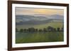 Aerial vista of rolling farmland in summer time, Devon, England, United Kingdom, Europe-Adam Burton-Framed Photographic Print