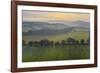 Aerial vista of rolling farmland in summer time, Devon, England, United Kingdom, Europe-Adam Burton-Framed Photographic Print