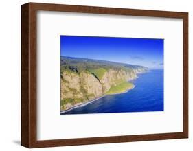 Aeriall view of Waipio valley north shore, Big Island, Hawaii, USA-Christian Kober-Framed Photographic Print