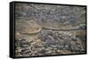 Aeriel View of the Wall Dividing Israel from the West Bank to Prevent Terror Attacks-Hal Beral-Framed Stretched Canvas