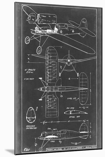 Aeronautic Blueprint II-Vision Studio-Mounted Art Print