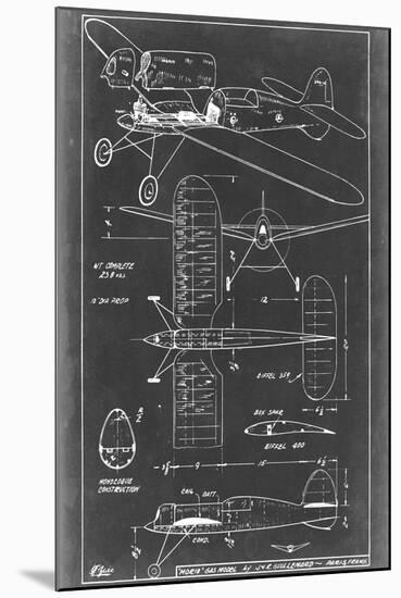 Aeronautic Blueprint II-Vision Studio-Mounted Art Print