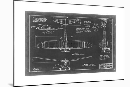 Aeronautic Blueprint VI-Vision Studio-Mounted Print