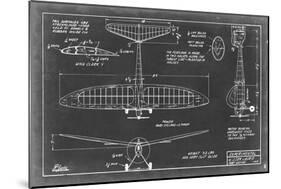 Aeronautic Blueprint VI-Vision Studio-Mounted Art Print