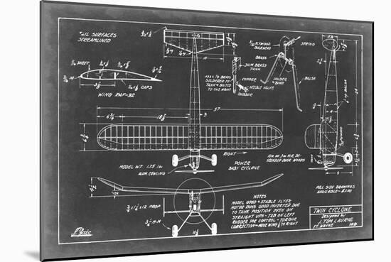 Aeronautic Blueprint VII-Vision Studio-Mounted Art Print