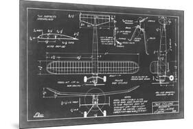 Aeronautic Blueprint VII-Vision Studio-Mounted Premium Giclee Print