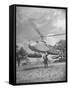 Aeronautical Engineer Igor Sikorsky Standing Underneath Helicopter He Invented-Frank Scherschel-Framed Stretched Canvas