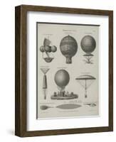 Aeronautics, Early Balloon Designs, c.1818-Joseph Clement-Framed Art Print