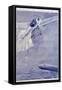 Aeroplane Airship Duel-null-Framed Stretched Canvas