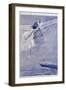 Aeroplane Airship Duel-null-Framed Art Print