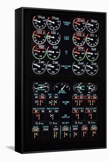 Aeroplane Control Panel Display-Mark Williamson-Framed Stretched Canvas