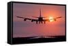 Aeroplane Landing At Sunset, Canada-David Nunuk-Framed Stretched Canvas