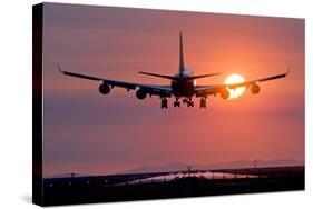 Aeroplane Landing At Sunset, Canada-David Nunuk-Stretched Canvas