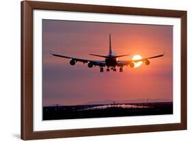 Aeroplane Landing At Sunset, Canada-David Nunuk-Framed Photographic Print