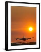 Aeroplane Landing At Sunset-David Nunuk-Framed Photographic Print