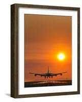 Aeroplane Landing At Sunset-David Nunuk-Framed Photographic Print